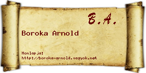 Boroka Arnold névjegykártya